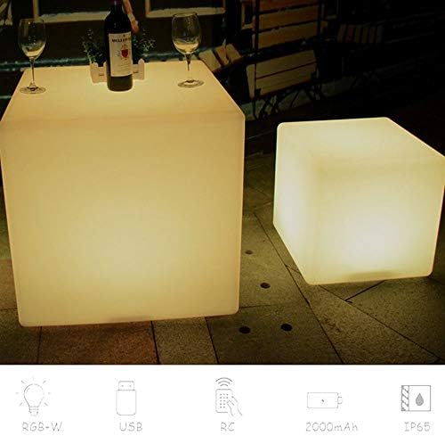 Night Light Indoor Light 3,9 polegadas Cubo LED de mudança de cor 16 cores RGB com brilho diminuto Lâmpada de pátio ao ar livre Controle remoto quadrado luminoso