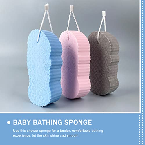 Banho de banho infantil Banho de lavagem de esponja de esponja Pincel: Toalha de banho macio bebê de volta para lavar a almofada Esfoliadora