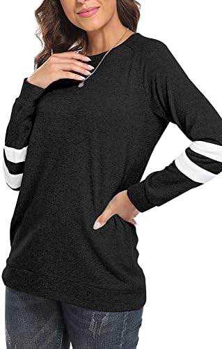 Camisas de manga longa Makamaka para mulheres suéteres de moletons da tripulação túnica de blusa