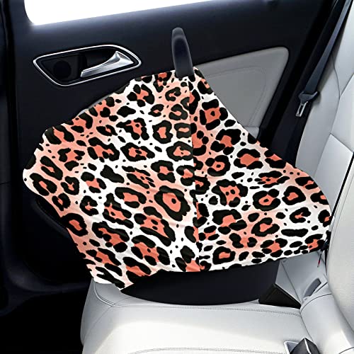 Tampa de assento de carro para bebês Padrão de leopardo preto laranja Cobertura de enfermagem Campa de carrinho de amamentação para