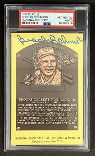 Brooks Robinson assinou a placa de ouro Hof post cartão postal PSA/DNA Auto Baseball￼ - MLB Cut Signature
