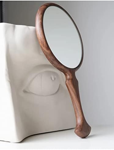 N/A Fish Railtail de madeira Mosco espelho manual espelho manual espelho cosmético Salão de beleza tatuagem Bordado de espelho