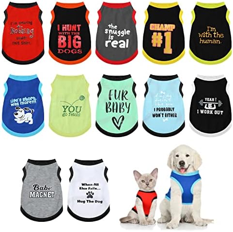 24 camisetas de cachorro com letra engraçada Roupas de animais de estimação fofos roupas de cachorro de verão macio roupas de cachorro