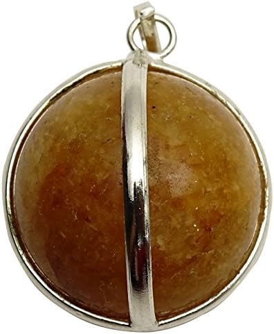 Harmonize o fio da esfera de pedra citrina embrulhada em pêndulo balanceamento de cristal de cura de reiki de reiki