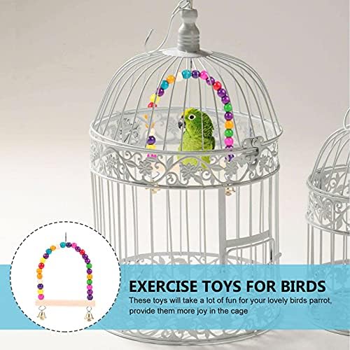 Yardwe Wooden Bird Swing Bird Bird Bell pendurado Brinquedos de Baven Swing Brinquedos para Madeir Brinquedos para Birdas de Pássaros de Pedro Pequenos Brinquedos de Raio de Pássaro