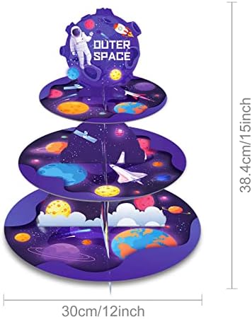 Stand Stand Stand Stand Stand Stand Space Bolo Stand para Space Birthday Party Decoration Galaxy Planet Cake Tower Aurora