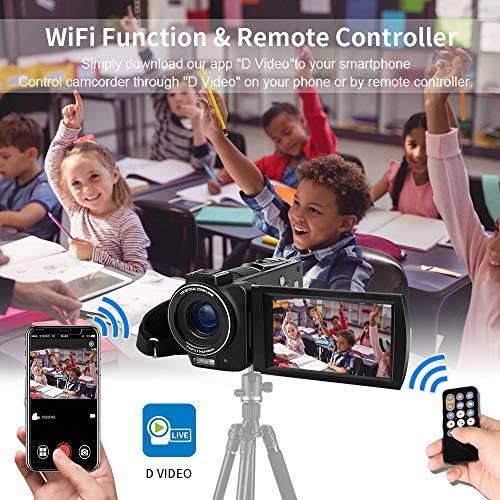 Câmera de vídeo de vídeo de transmissão ao vivo ORDRO 12x Câmera de Wi -Fi VLogging de Zoom óptico 3,5 '' IPS LCD Webcam Recorder