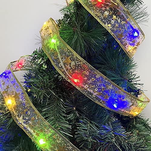 Vioesrry Ribbon Fairy Lights-4m/13ft/40leds, luzes de corda LED Luzes de fita brilho para a árvore de Natal, DIY Lace Bow Battery