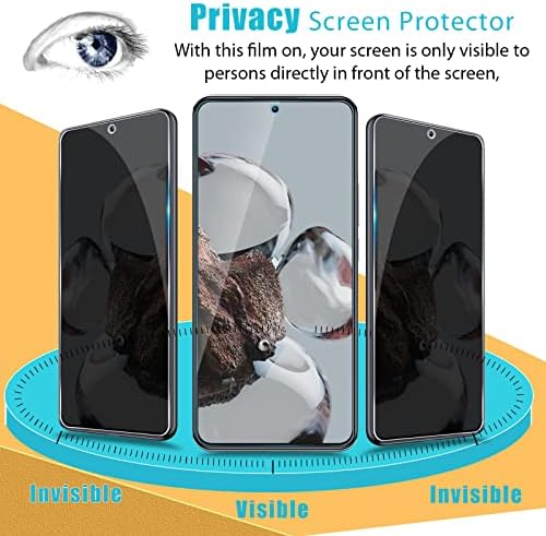 Zeking [2 + 2 pacote] xiaomi 12t Pro privacidade Protetor de tela de vidro temperado + protetor da lente da câmera, [livre