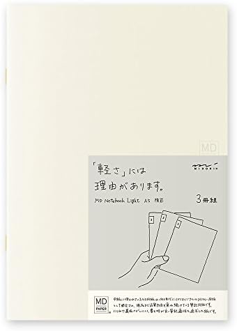 Midori 15213006 MD Notebook, Light, A5, governado, 3 notebooks