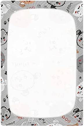 Hand Dogs Woof Lençóis de berço para meninos pacote meninas e lençóis super macios folhas de berço de mini berço para o berço padrão e colchões de criança lençóis de berço para meninos, 39x27in