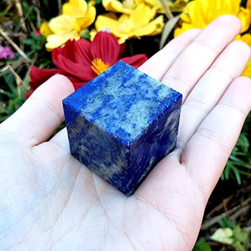 Lapis Lazuli Cubo polido à mão - Cura natural Chakra Chakra Crystal Gemstone Amospime - Cubo 3