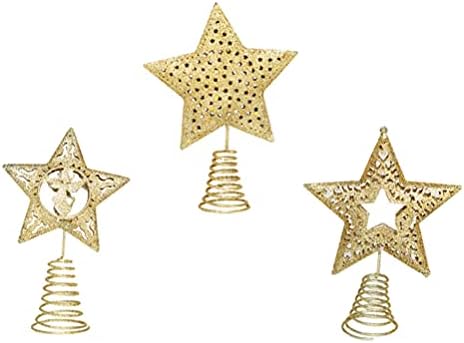 Valiclud Yule Tree Tree Tree Christmas Tree Topper de 5 pontos Treetop Glitter Golden Star Tree Tree Christmas Tree Star Decorações