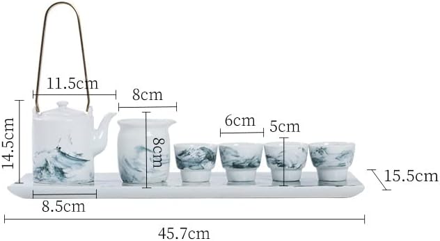 N/A Cerâmica Conjunto de chá Decoração Hotel Room Tabela de chá Combinação Decoração suave (cor: A, tamanho