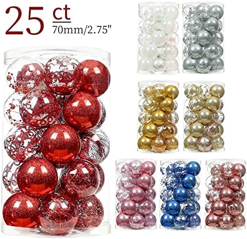 Os enfeites de bola de Natal de 6cm/2,36 polegadas quebram plástico transparente de plástico de Natal XMS Balls Baiplos conjunto com