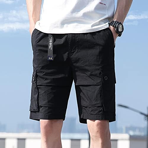 Ymosrh shorts masculinos coloriram calças de bolso elástico de algodão cargo