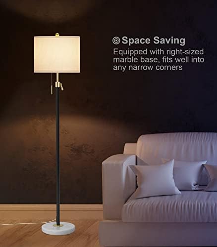 Lâmpada de chão para sala de estar lâmpada de pé alta ajustável, lâmpada de piso preta de 3 vias para o escritório do quarto, lâmpada