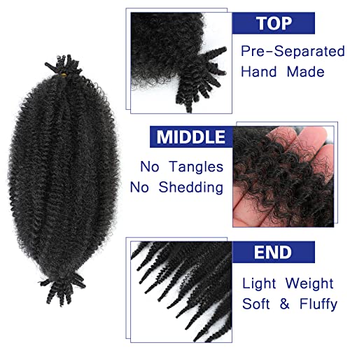 Cabelo afro de torção afro 12 polegadas pré-separadas Marley Twist Braiding Hair 6 Pack Spring Twist Hair Afro Twist Habil