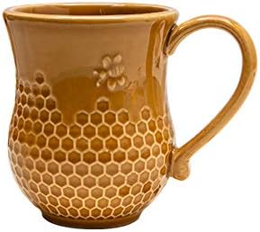 Design Bee & Honeycomb Creme Caneca de Caneca Cerâmica