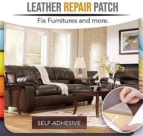 Reparação de couro, reparo remendo de adesivo auto -adesivo, manchas de couro DIY grandes para sofás, móveis, armários