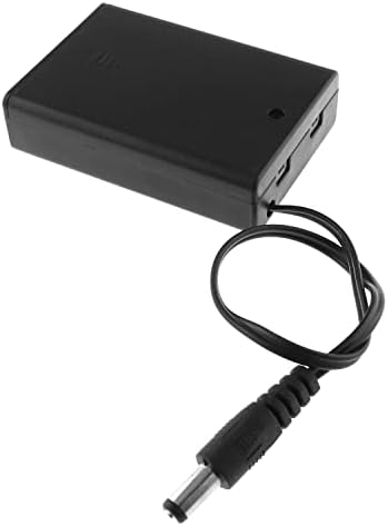 DGZZI AA Porta de bateria 3x1.5V 4.5V Caixa de bateria AA com conector masculino CC 5.5x2.1mm, interruptor liga/desliga e caixa de