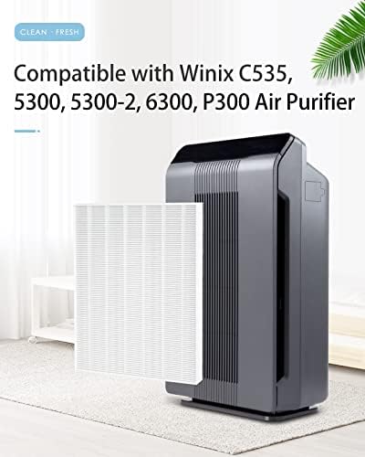 Filtro de substituição C535 de 3 pacote Um compatível com Winix C535, 5300-2, P300, 5300, Repalce 115115, 3 filtro