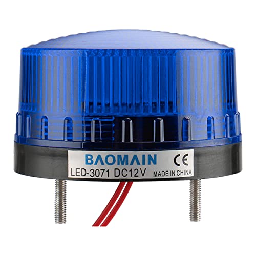 Baomain Signal industrial Round Blue Warning Light Strobe Aviso Lâmpada LED-3071 DC 12V 3W