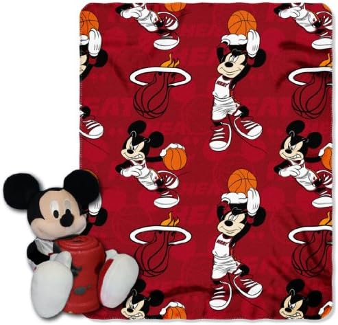 Oficialmente licenciado NBA, Mickey da Disney, da NBA, Hugger e Throw Lã Blanket Set, Multi Color, 40 x 50