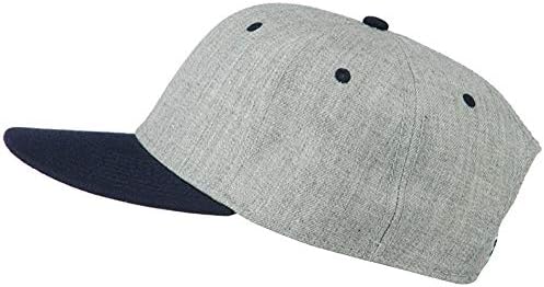 Mistura de lã Fane Ashen 6 painel Snapback Flat Bill Hat Two Tone