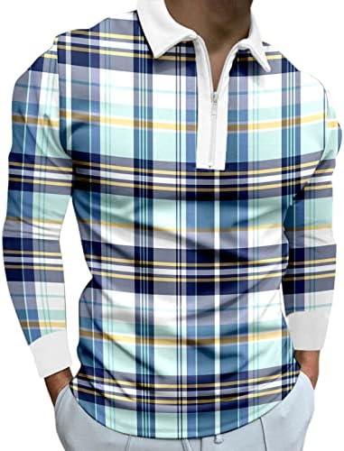 Homens Moda Fashion Lappel solto Zipper 3D Impressão digital Manga longa Top camiseta Camisa Top Tee escura Melhores camisas de treino