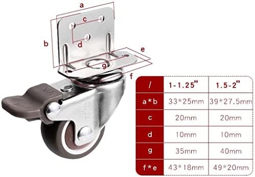 Roda de tala lateral de 2 polegadas L Tipo, rolamento de golpes de gola pesada de 50 mm 30 kg com parafuso, roda de mão de borracha