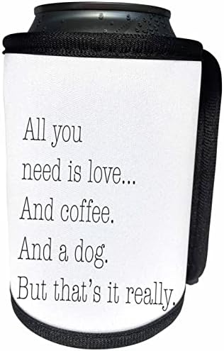 Imagem 3drose de citação engraçada sobre amor, café e cães - LAN mais fria