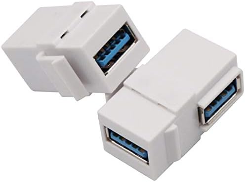 AAOTOKK ângulo reto USB 3.0 Couplador de keystone de 90 graus USB 3.0 Uma fêmea para fêmea Adaptador de acoplador de soquete