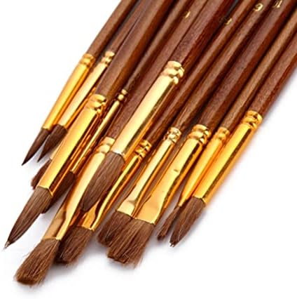 FZZDP 36 pincel pincel com escovas de arte capilar sintética de lona para aquarela e pintura a óleo e acrílico
