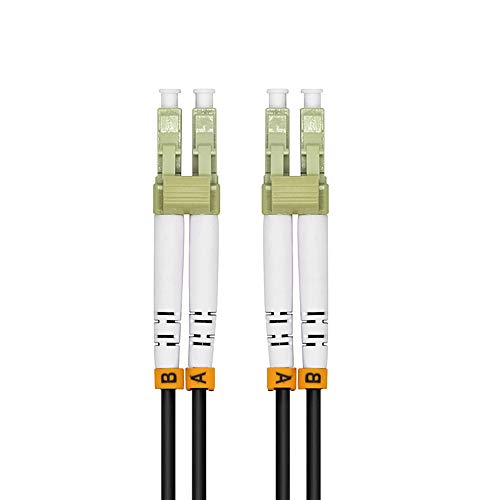 Jeirdus 55 metros de 180 pés LC a LC 10G OM3 DUPLEX blindado ao ar livre 50/125 Cabo de fibra óptica Multimodo de