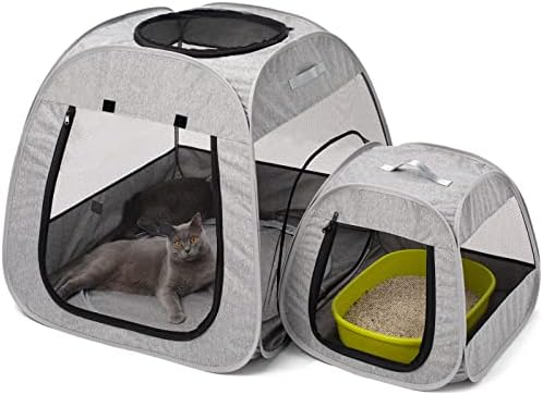 Playpen de gato portátil de Minyee, design trapezoidal para uma melhor barraca de estimação dobrável e dobrável para