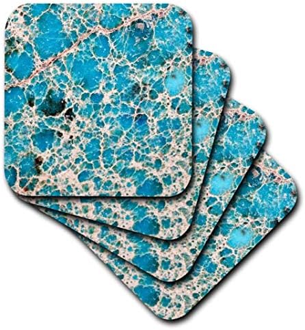 3drose cst_48528_3 Turquoise Gemstone-Ceramic Tile Coasters, conjunto de 4