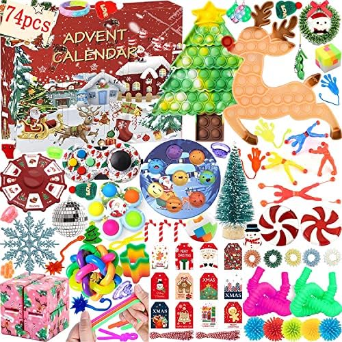 2022 Calendários do advento Fidget Toy Conjunto de brinquedos 24 dias de Natal Countdown Calendário Stronge Sul Livil Fidget Toy Pack