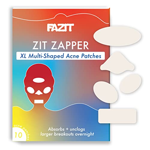 Fazit Zit Zapper - Conjunto de remendos de espinha de 10 peças - remendos de capa de acne hidrocolóide em forma de enquadramento para rosto, bochechas, nariz - manchas de espinha durante a noite para manchas de manchas, tratamento de ponto - fácil de usar adesivos zit