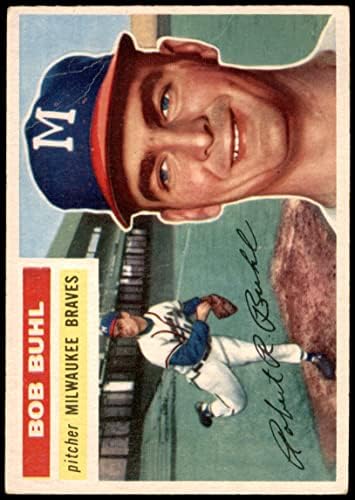 1956 Topps # 244 Bob Buhl Milwaukee Braves Good Braves