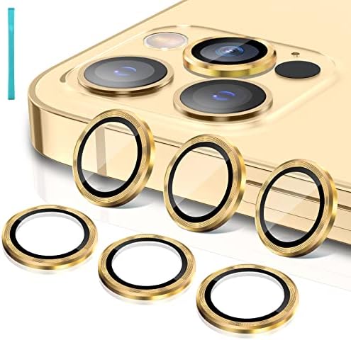 GOTON [3+3] para iPhone 14 Pro Max iPhone 14 Pro 2022 Câmera Lente Protetor, 9H Filme de vidro temperado Anti -Scrach Metal Acessórios de anel individual para iPhone 14 Pro Max / 14 Pro