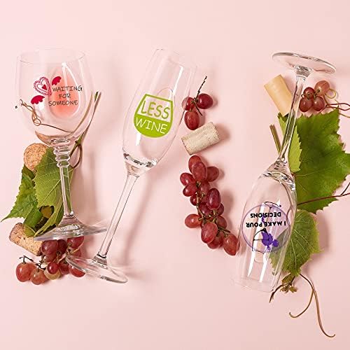 Outus 120 peças Marcadores de bebida de vidro adesivos engraçados para copos para deastar encantos de festas e favor do jantar