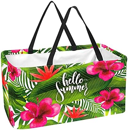 Bolsas de supermercado reutilizáveis ​​de Lorvies Hello Hello Tropical Palm Floral Palm