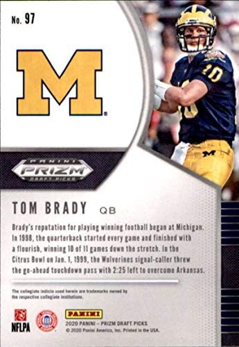 2020 Panini Prizm Draft 97 Tom Brady Michigan Wolverines Card