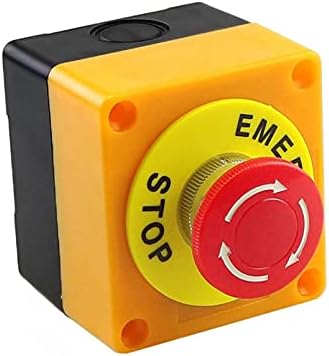 KQOO 1PCS CHELL SIGN Press botão Pressionamento DPST Cogumelo de emergência Botão de parada do botão AC 660V 10A NO+NC Lay37-11Zs