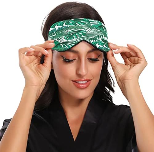Xigua Palm Leaf Sleeping Eyes Máscara com alça ajustável, Blackout respirável Confortável máscara para homens para