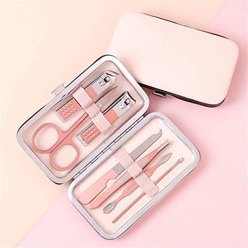 Slsfjlkj 7pcs/conjunto de manicure profissional conjunto de unhas de unhas de unhas de aço inoxidável com ferramentas de