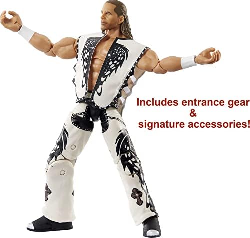 WWE Shawn Michaels WrestleMania Elite Collection Ação Figura com traje de entrada e peças de construção de Vince McMahon, um