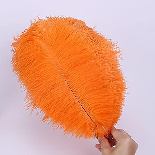 Zamihalaa 10-200pcs/lotes laranja penas de avestruz 15-70cm Penas de bricolage para artesanato para festas de carnaval decorações de casamento de halloween jóias plumas-30-35cm 12-14inch-100pcs