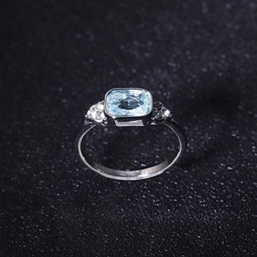 2023 novo anel azul engajado moda de zircão brilhante anel de pedra jóias redondas para mulheres anéis de pedra jóias anéis de